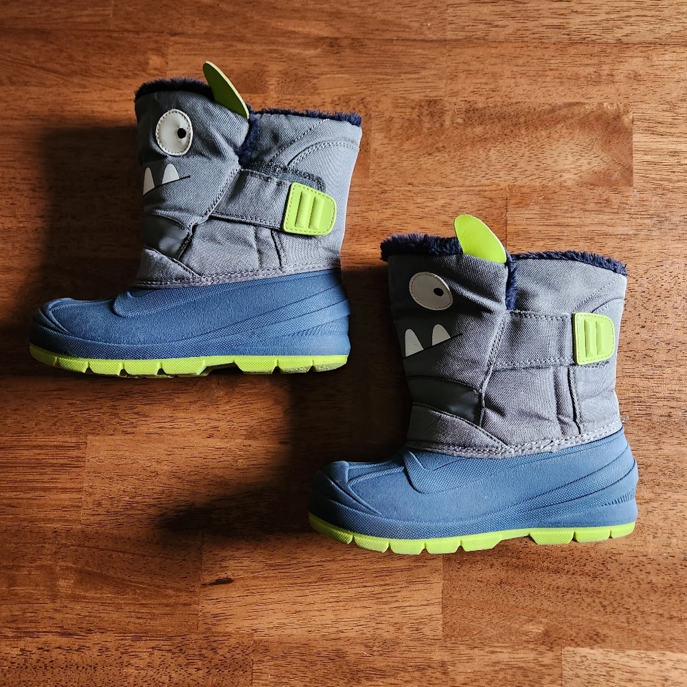 Cat & Jack Gray and Blue Kids Boots - Picture 2 of 10